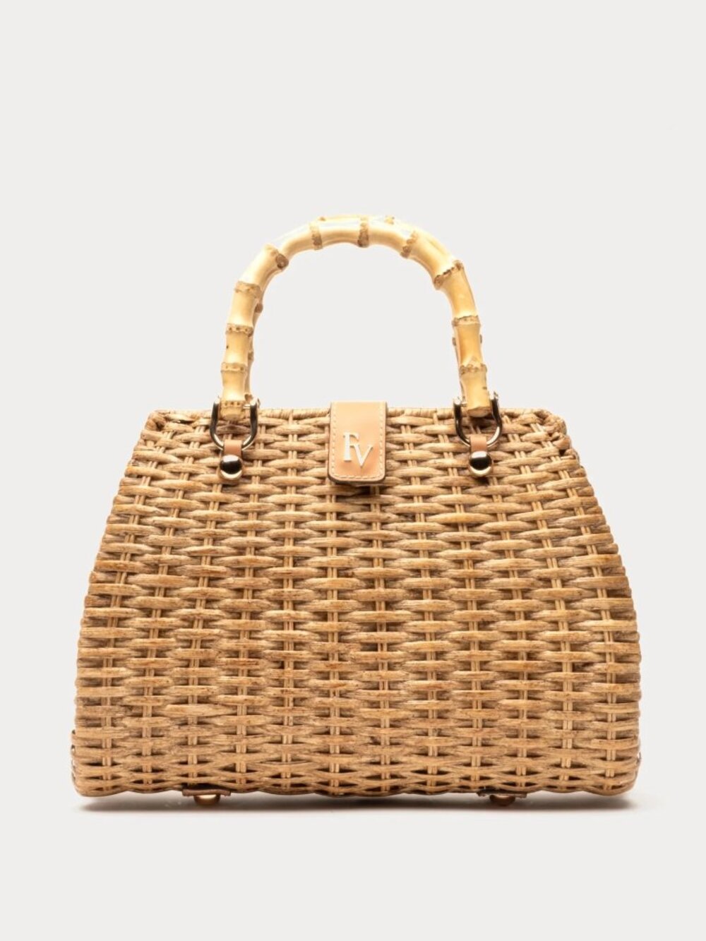 Frances Valentine Rooster Wicker Basket in Natural